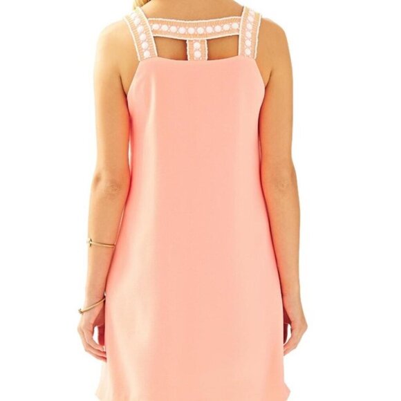 Lilly Pulitzer Mason Beaded Coral Preppy Shift Dress Size 4 - Picture 2 of 10